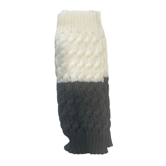 Unbranded Accessories - NEW Boot Cuff  Ivory/Gray 2 tone Winter Warm long tall Boot Cable Knit Legging